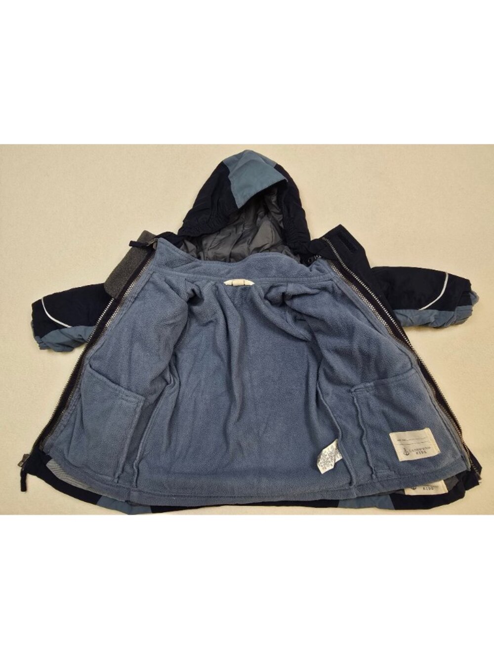 Lands End Kids 3T The Squall Jacket Navy & Blue Outerwear Winter Coat Hooded - Picture 7 of 8
